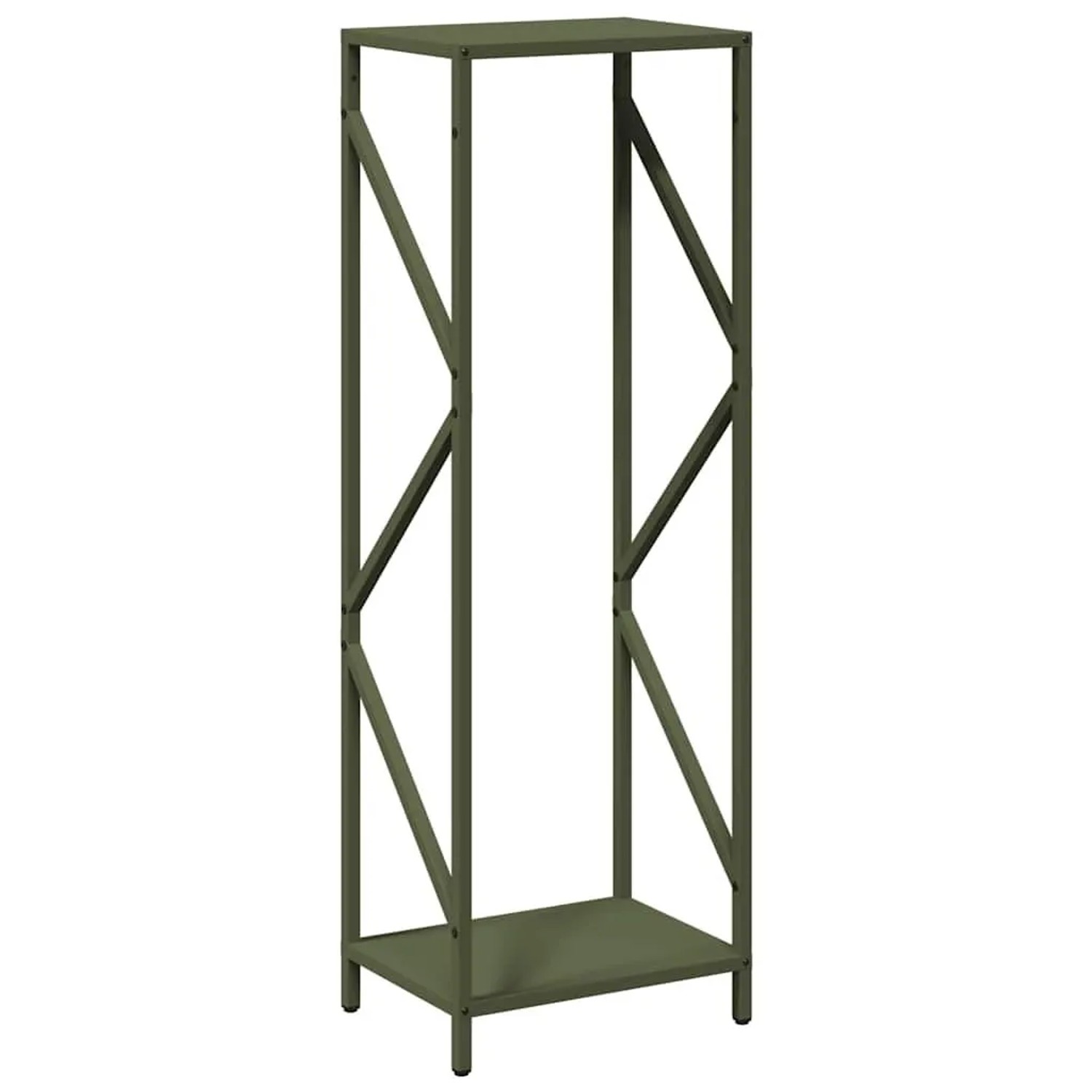 vidaXL Brennholzregal Olivgrün 34x25x100 cm Kaltgewalzter Stahl 864326
