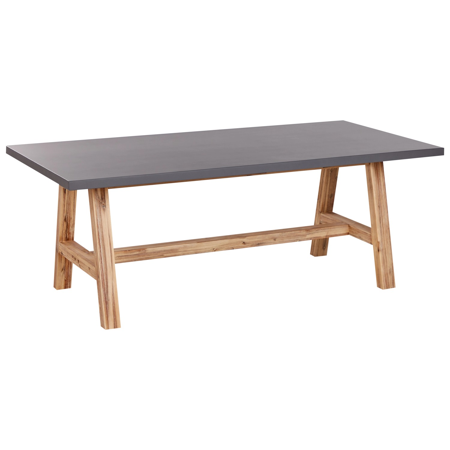Beliani Gartentisch TONNARE Grau Heller Holzfarbton 200x100x75 günstig online kaufen