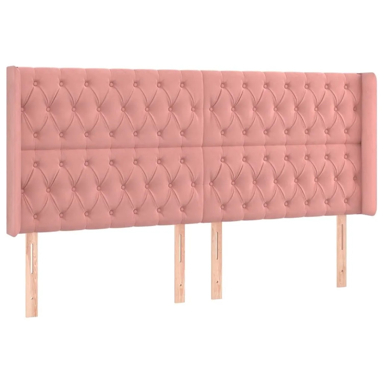 vidaXL Kopfteil mit Ohren Rosa 183x16x118/128 cm Samt 3119981