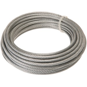 Conacord Stahldrahtseil, verzinkt und PVC-ummantelt, 3/4 mm x 10 m auf Rolle.