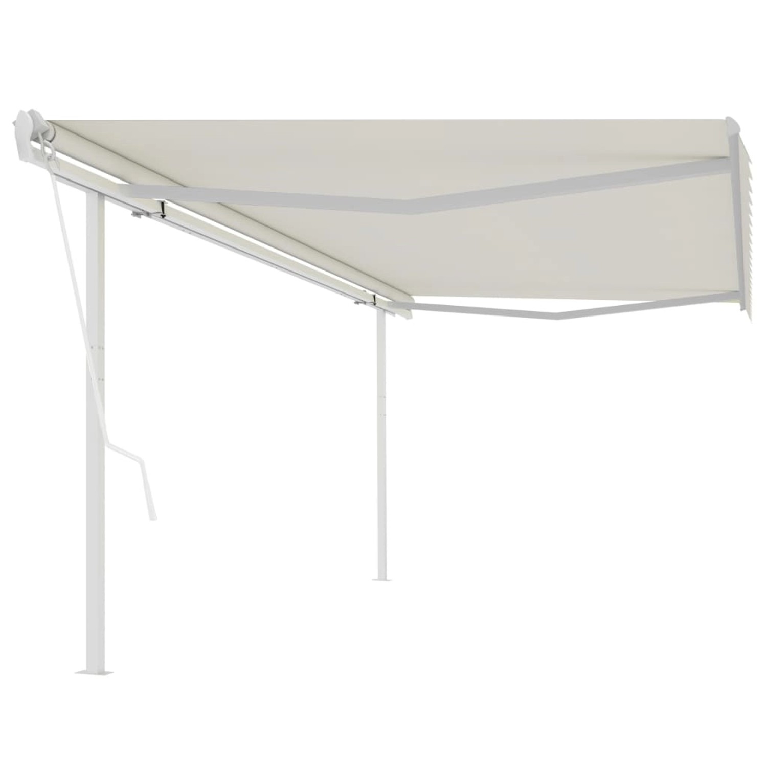 furnicato Markise Automatisch Einziehbar mit Pfosten 5x3,5 m Creme günstig online kaufen