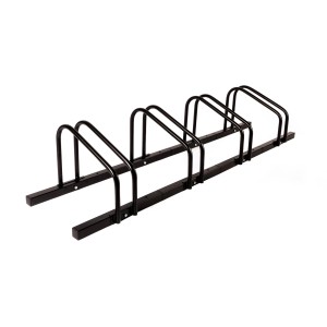 Schwarzer KARAT Fahrradständer Linus für 4 Fahrräder, zur Boden- oder Wandmontage.