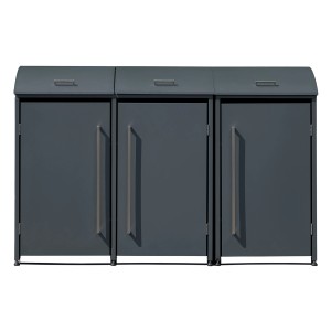 Westmann Mülltonnenbox Moderna für 3 Tonnen (je 240 l) in Anthrazit.