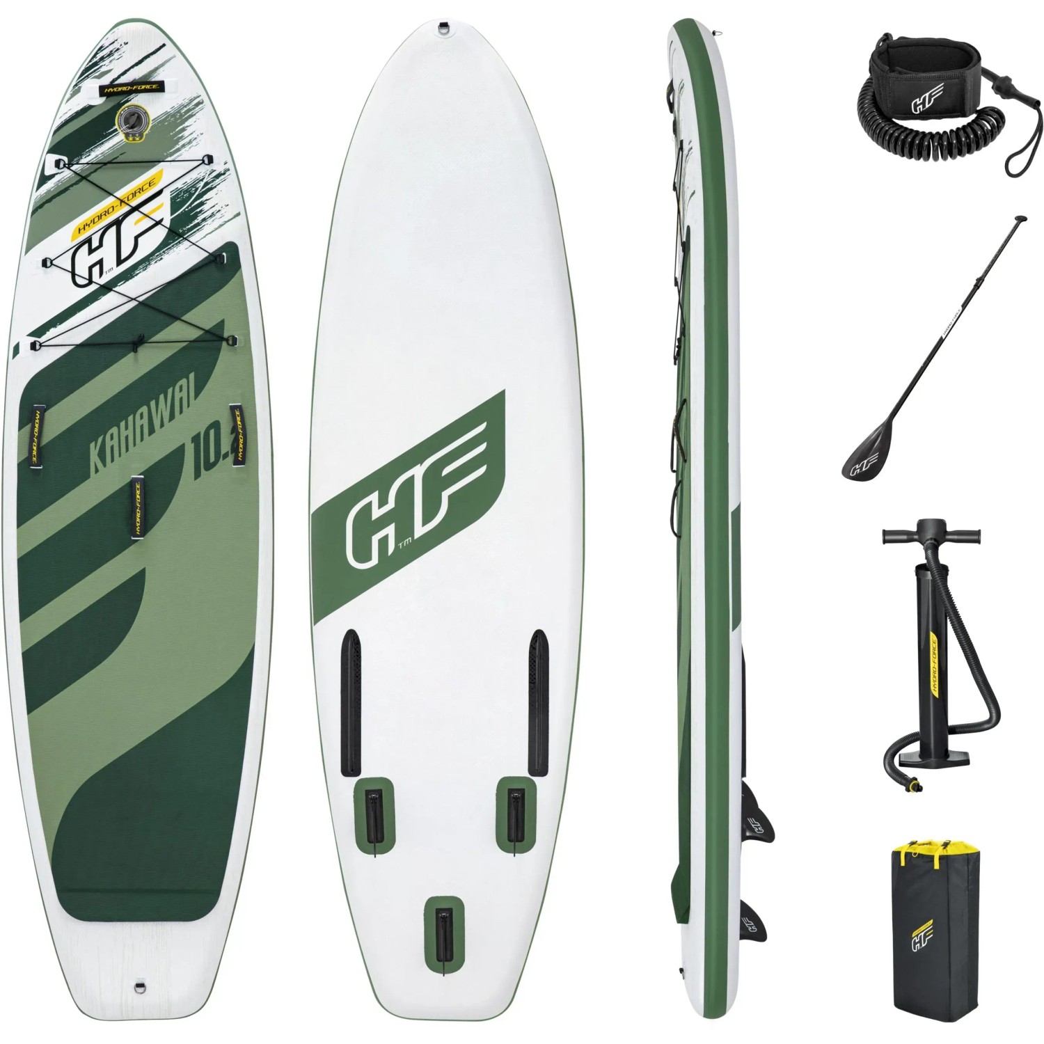 Bestway Hydro-Force SUP River Board Set Kahawai, 310 cm, mit Paddel, Pumpe und Tasche.