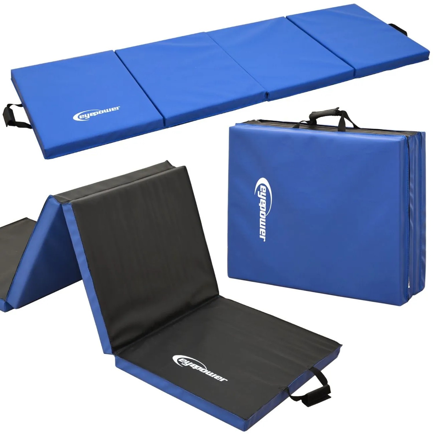 eyepower Gymnastikmatte Faltbar 200 x 60 x 5 cm Blau