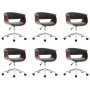 vidaXL Drehbare Esszimmerstühle 6 Stk Grau Stoff 3054886