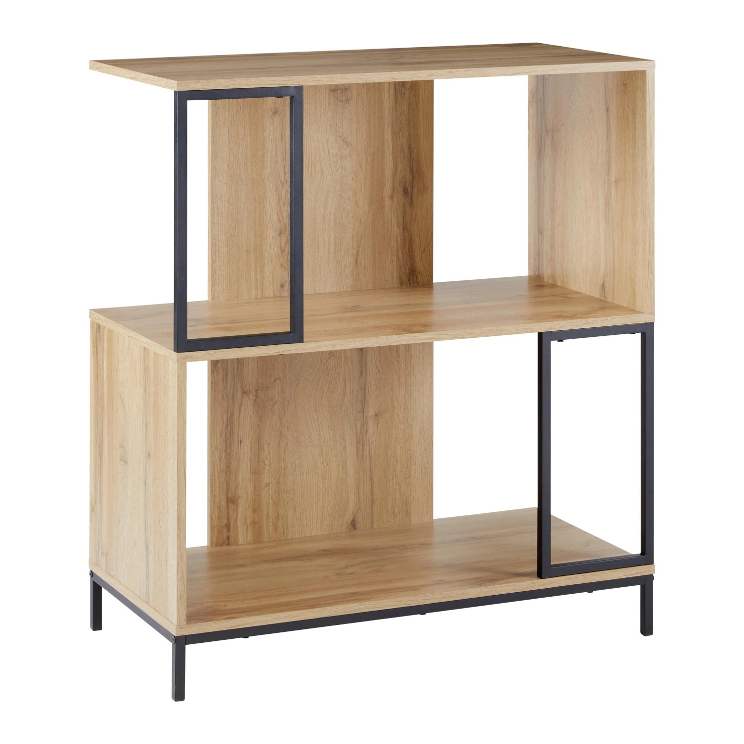 Bessagi Home Standregal Geny Eichefarben/Schwarz MDF