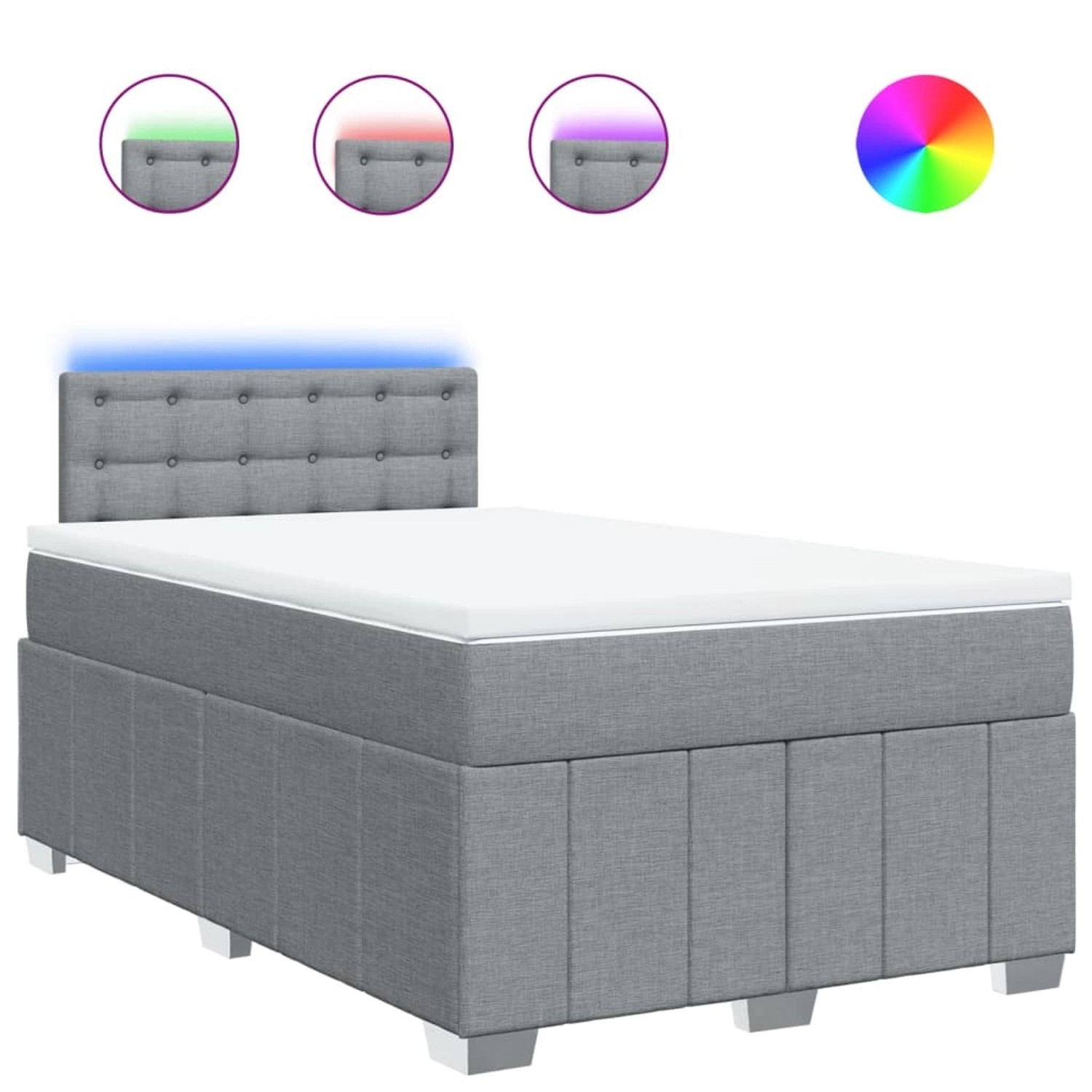 vidaXL Boxspringbett mit Matratze Hellgrau 120x200 cm Stoff 3289349 günstig online kaufen