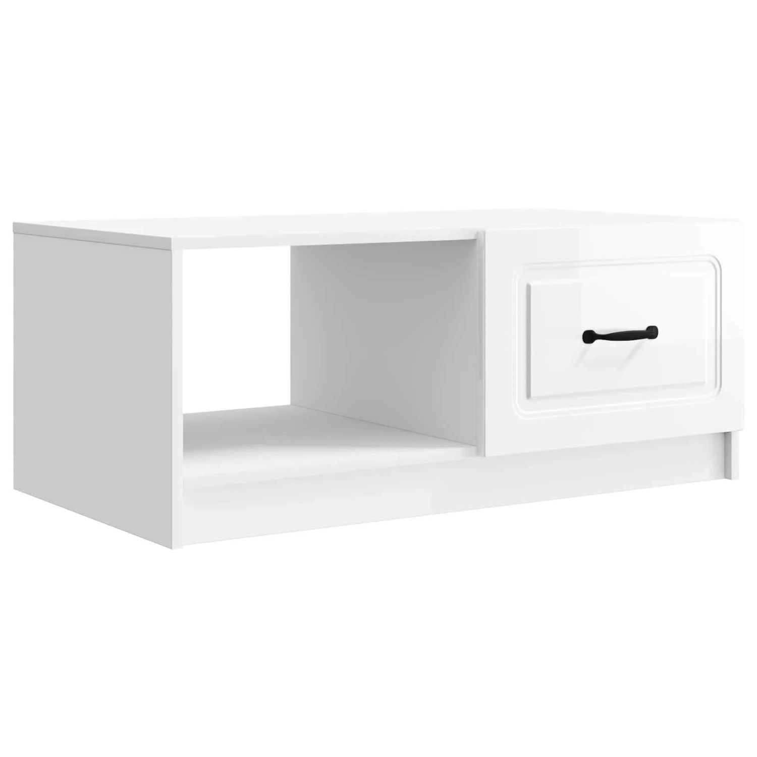vidaXL Couchtisch Hochglanz Weiß 90 x 50 x 37 cm Holzwerkstoff 895879