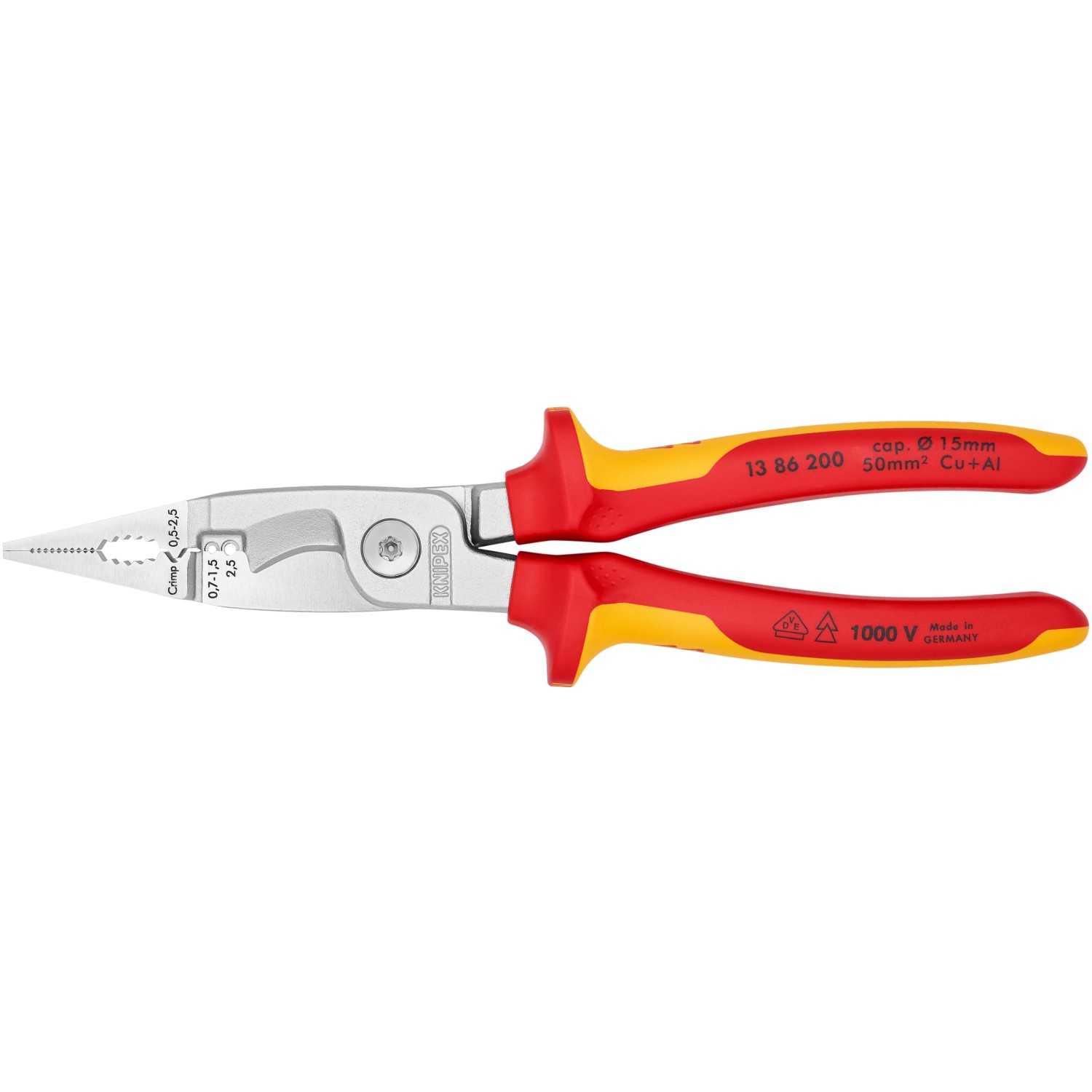 Knipex Elektro-Installationszange verchromt 200 mm