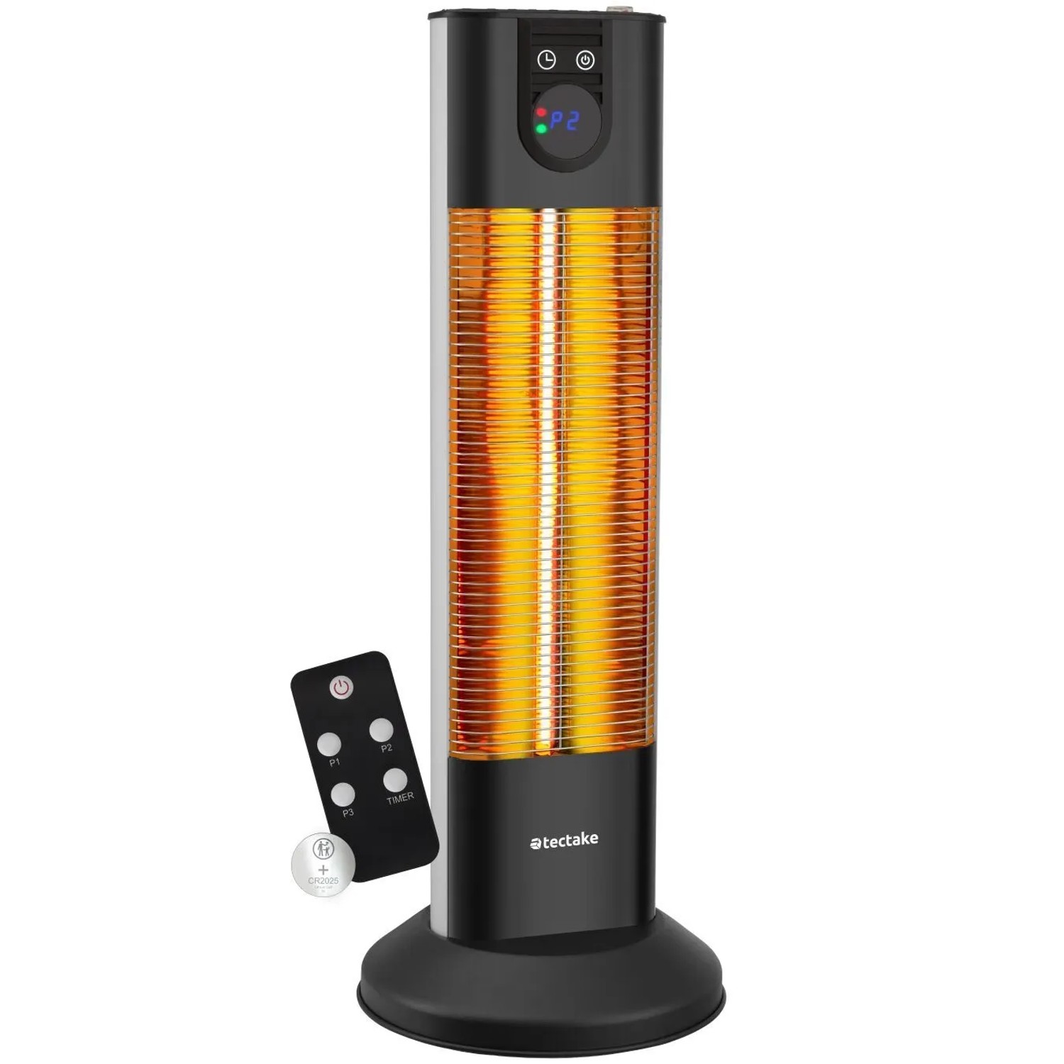 Tectake Infrarotheizstrahler Solaris Terra 3 Leistungsstufen 500  1000 und 1500 W Hoher Wirkungsgrad  Keine Luftzirkulation  29 x 29 x 76 50 cm Schwar