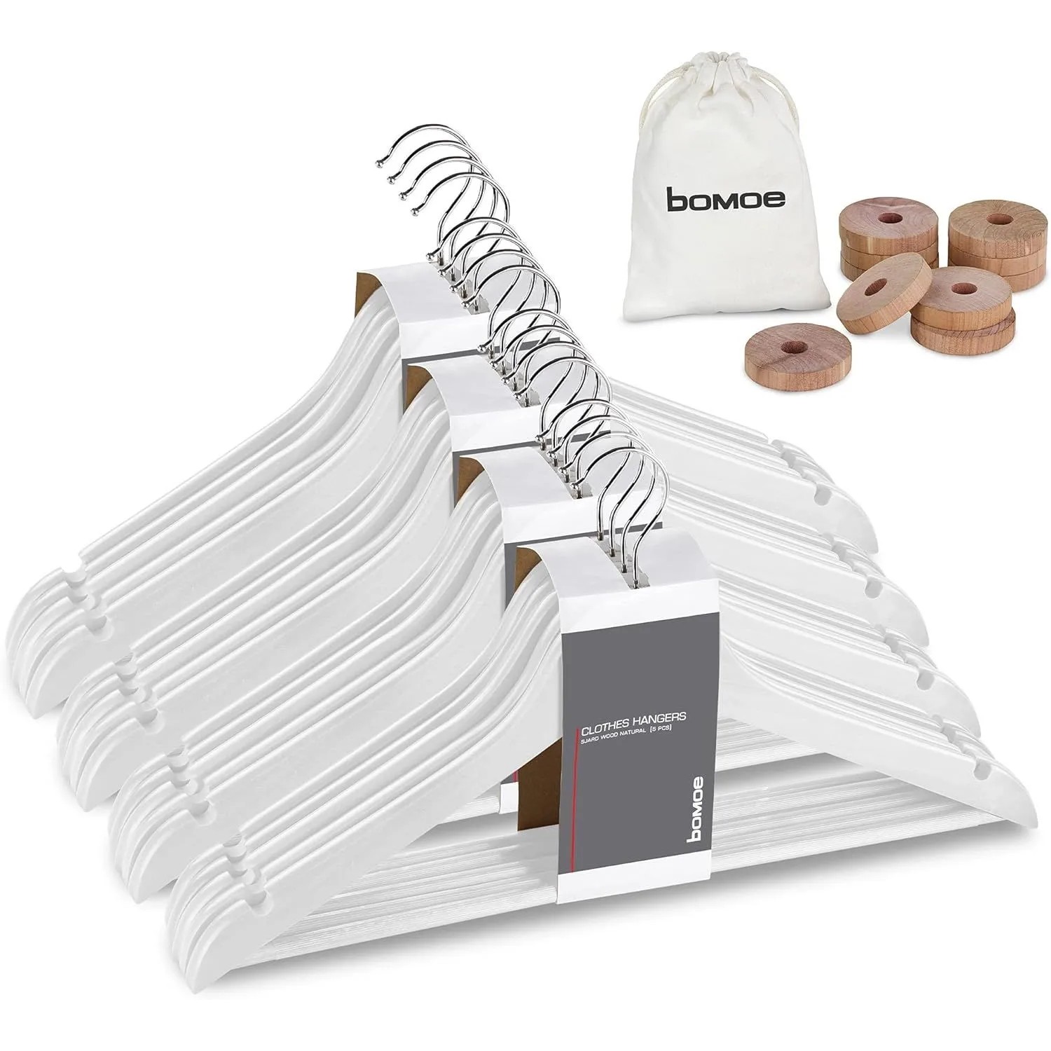 Bomoe Sjard Kleiderbügel Holz Weiß 20tlg günstig online kaufen