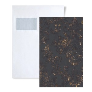 Muster der Used Look Tapete von PROFHOME, DIN A4 Bogen mit dunklem Muster.