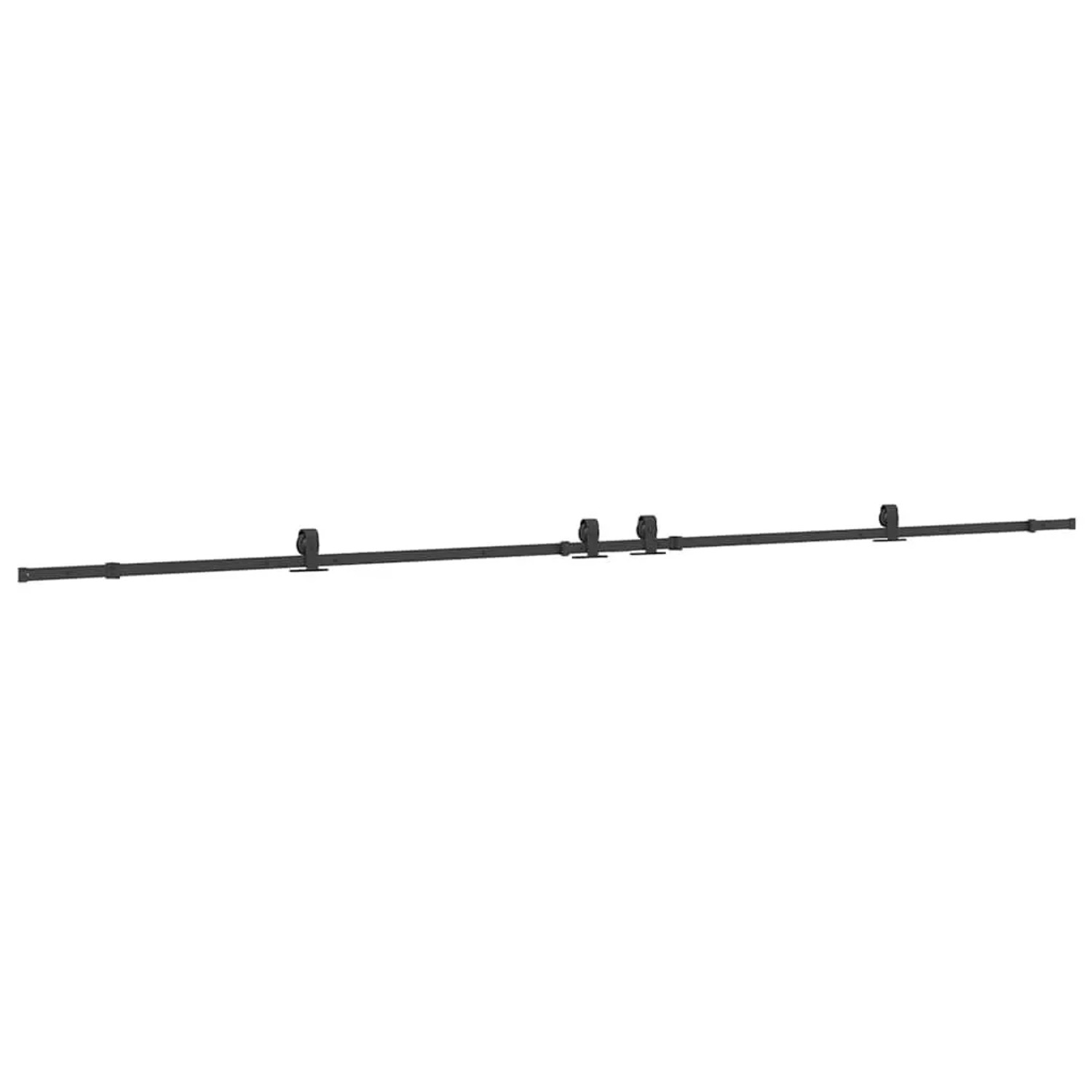 vidaXL Schiebetürbeschlag-Set 427 cm Stahl Schwarz 3295788