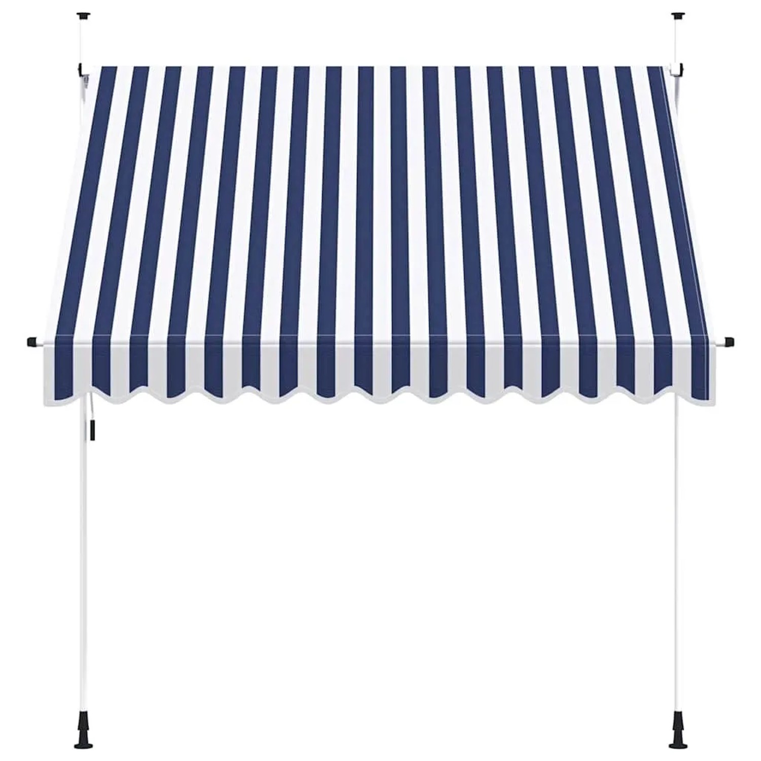 vidaXL Einziehbare Markise, 250 cm, blau-weiß gestreift. Ideal für Terrasse & Balkon.