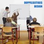 Costway Doppelseitiges Mobiles Whiteboard mit Rollen Weiß 120 x 80 cm_6