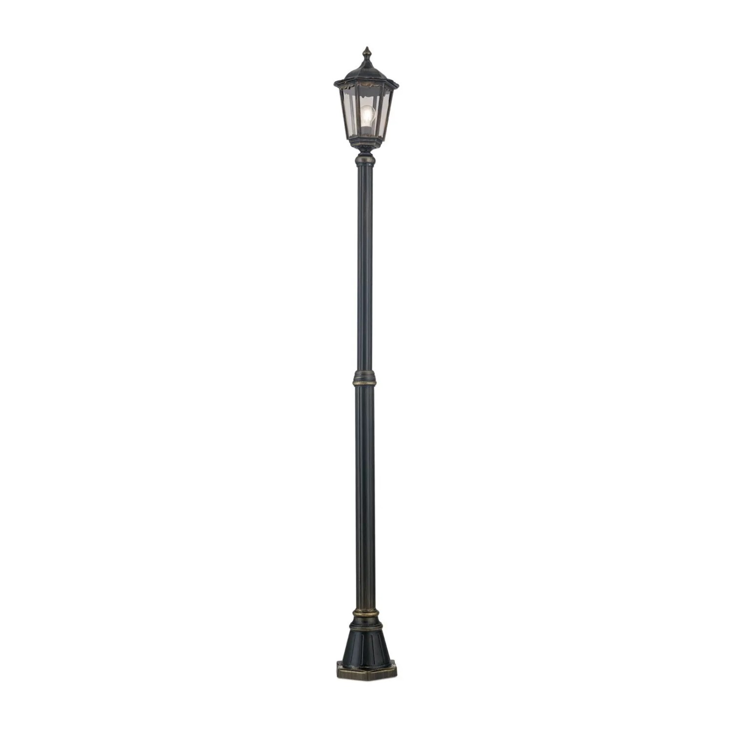 Orion Leuchten Außen Mastleuchte 211cm 100W E27 Schwarz-Gold