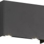 Schwarze, eckige LED-Außenleuchte Nairobi von Fischer & Honsel mit warmweißem Licht.