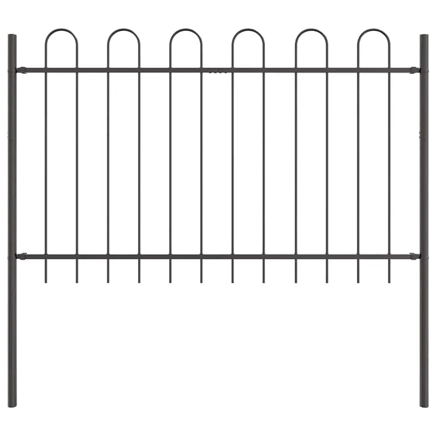 vidaXL Gartenzaun Grau 3,4 x 0,8 m Pulverbeschichteter Stahl 3334034 günstig online kaufen