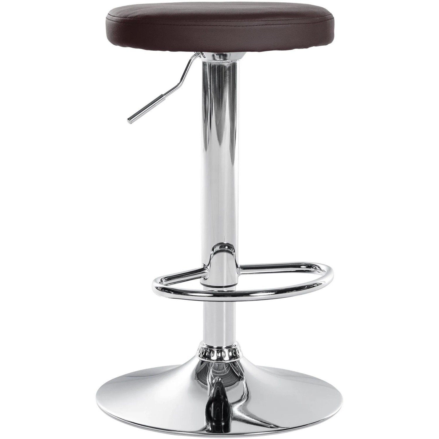 DELUKE Barhocker KAZON Kunstleder Braun 38,5x38,5x60cm Silber Barstuhl Höhenverstellbar Tresenhocker Tresenstuhl