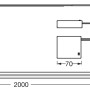 Technische Zeichnung Osram LED-Streifen Flex COB Batterie, Maße in mm.