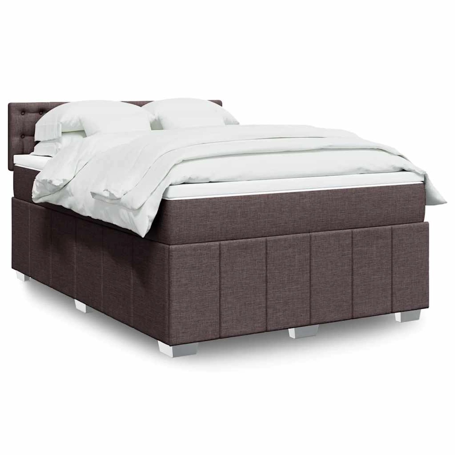 vidaXL Boxspringbett mit Matratze Dunkelbraun 140x190 cm Stoff 3289380 günstig online kaufen