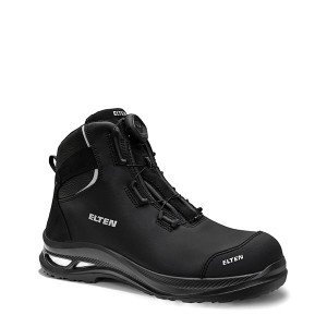 Schwarzer Elten Sicherheitsstiefel Terence XXG Pro Boa Mid ESD S3 HI, Arbeitsschuh mit Boa-Verschluss.