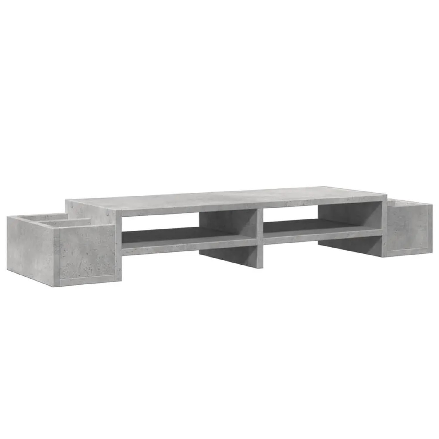 vidaXL Monitorständer mit Stauraum Betongrau 100x27x15cm Holzwerkstoff 854691