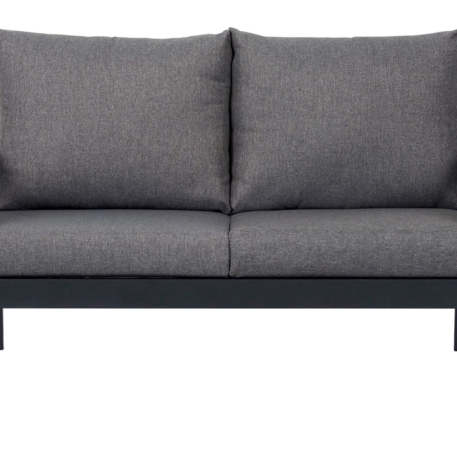 ebuy24 Lis Garten-Sofa 2 Personen mit Kissen Schwarz Grau günstig online kaufen