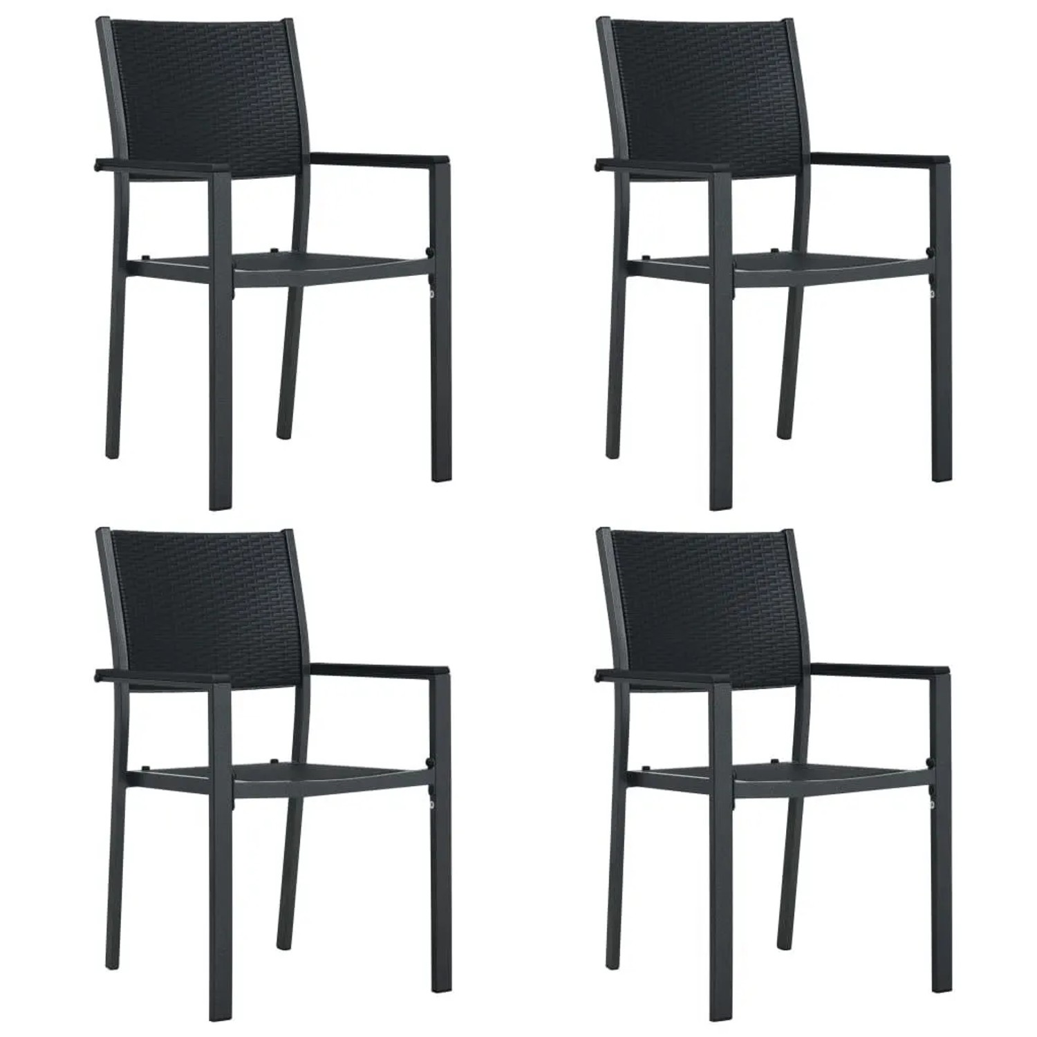 Furnicato Gartenstühle 4 Stk Schwarz Kunststoff Rattan-optik