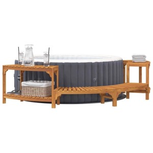 vidaXL Whirlpool Umgebung Halb-Rund Braun 272 x 120 x 55,5 cm 4108127
