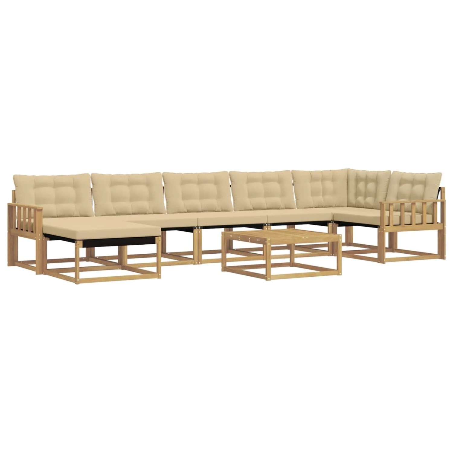 vidaXL Outdoor-Sofagarnitur 8 Stk Weiß und Beige 79 x 79 x 37 cm 3388923