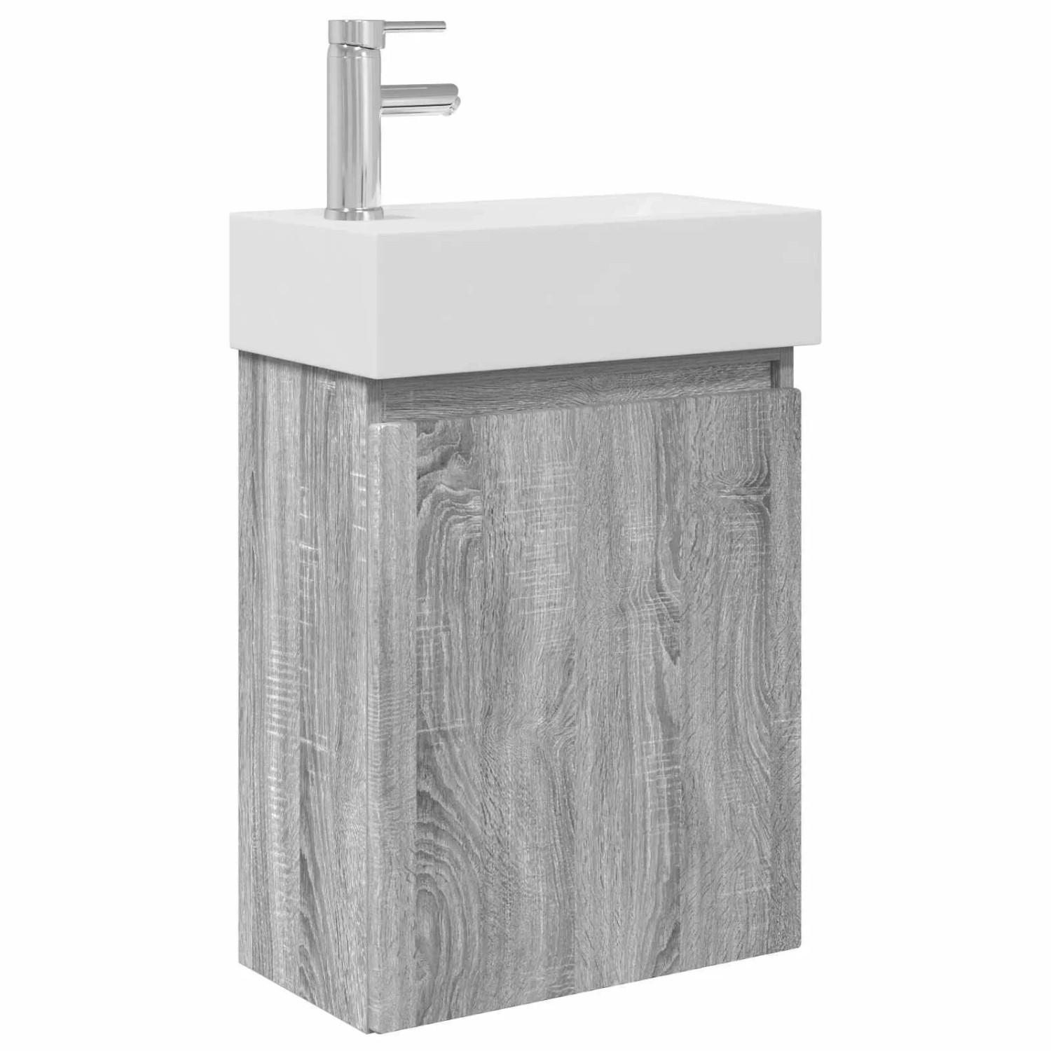 vidaXL Badezimmer Waschtischunterschrank mit Wasserhahn Grau Sonoma 889447