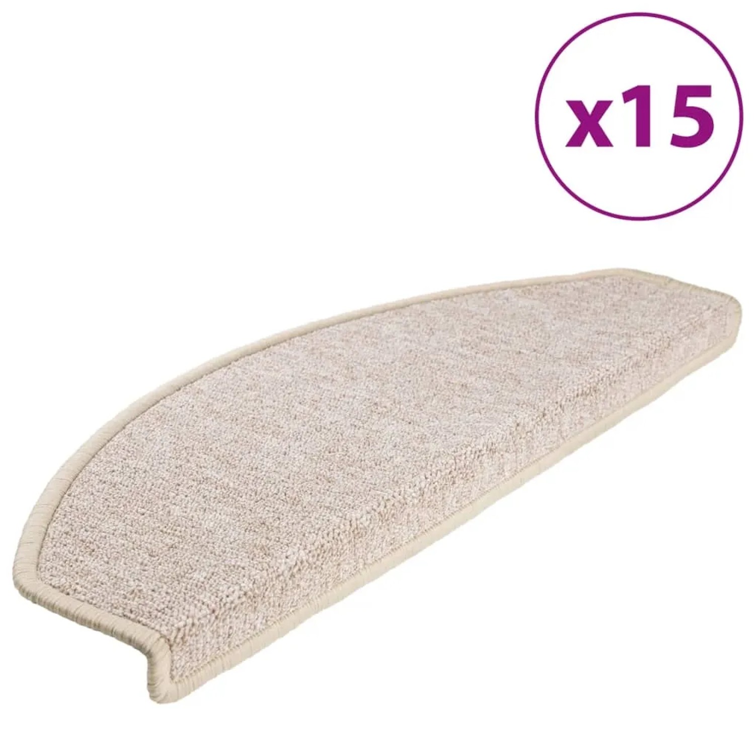 vidaXL Stufenmatte, 15er Set, taupe, 65x24cm, halbrunde Form.