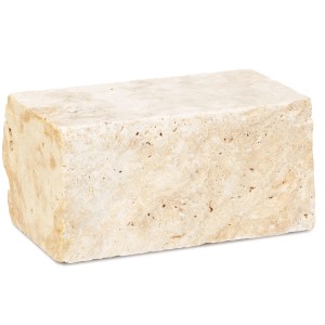 Getrommelter Travertin Mauerstein Ivory Classic, 15x20x35 cm, für Mauern und Beeteinfassungen.