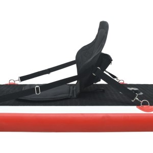 Schwarzer vidaXL Kajak-Sitz für SUP Board mit Befestigung auf einem Board.