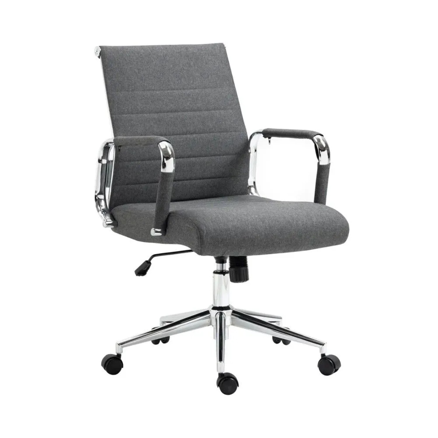Svita Office Comfort Bürostuhl Schreibtischstuhl Drehstuhl Niedrige Rückenlehne Stoff Dunkelgrau
