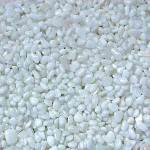 Weißer Zierkies (3-5 mm) für Aquarien, Natur Rund, 10 kg.