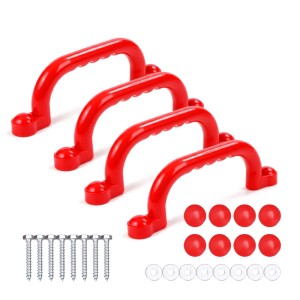 Relaxdays Klettergriffe Kunststoff Rot 4er Pack