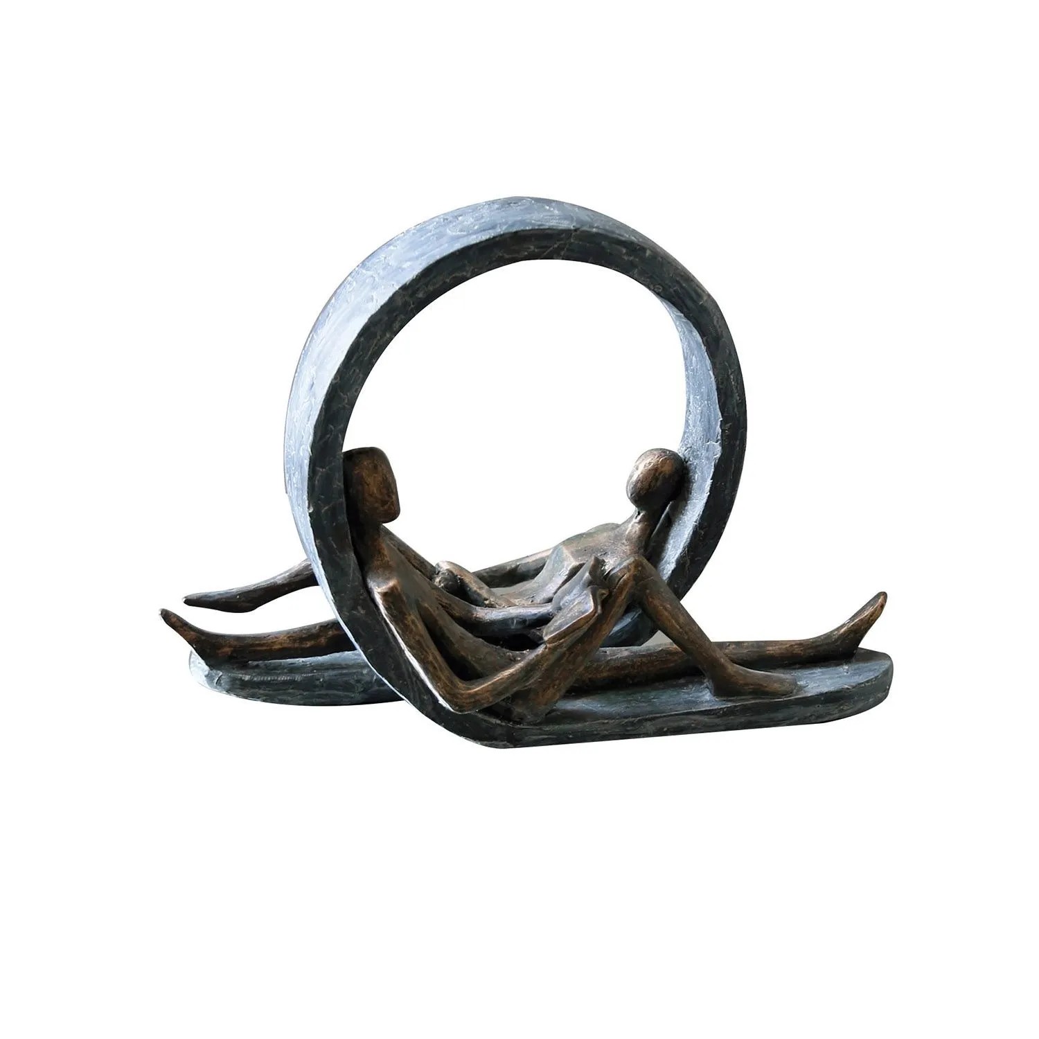 Gilde Skulptur Auszeit Bronzefarben Grau 22 cm x 29,5 cm