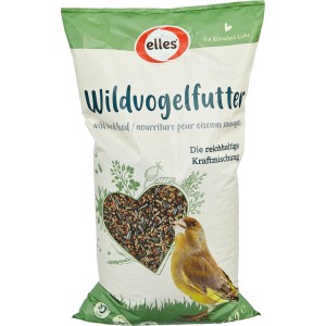 Elles Wildvogelfutter 2,5kg Sack mit Körner-Herz und Grünfink. Ergänzungsfutter für Wildvögel.