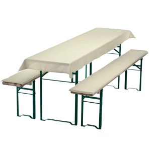 NYVI Bierbankauflagen Set 240x70cm Uni Ecru