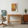 vidaXL Schreibtisch, honigbraun, Kiefer Massivholz, 112x50x75 cm. Schlichter Holz Schreibtisch im modernen Arbeitszimmer.