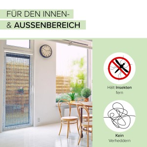 Blauer Kobolo Türvorhang OCEAN aus Kunststoff mit 72 Strängen, Insektenschutz und Deko.