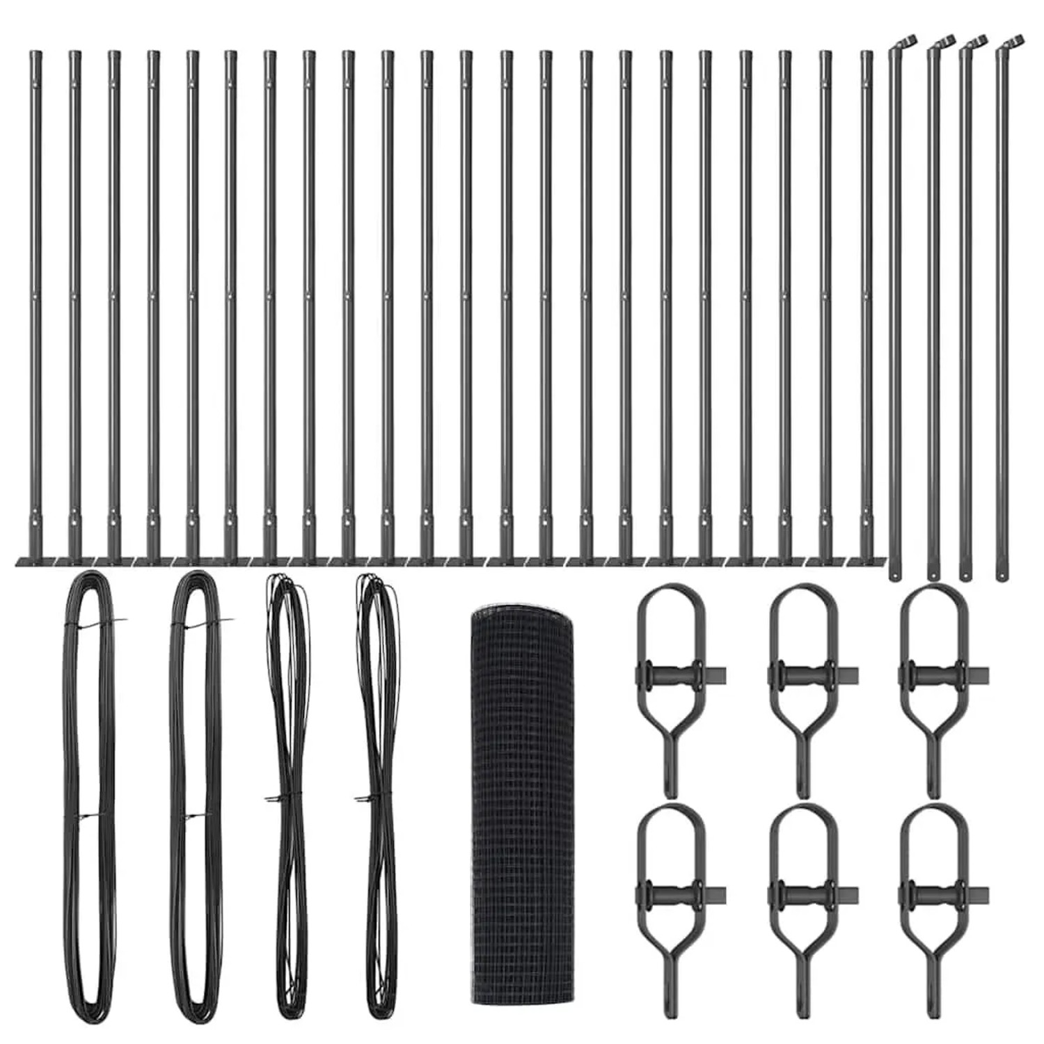 vidaXL Zaunpfosten Grau 50 x 0,4 m 16 x 16 mm Netz Stahl und PVC 3352573 günstig online kaufen