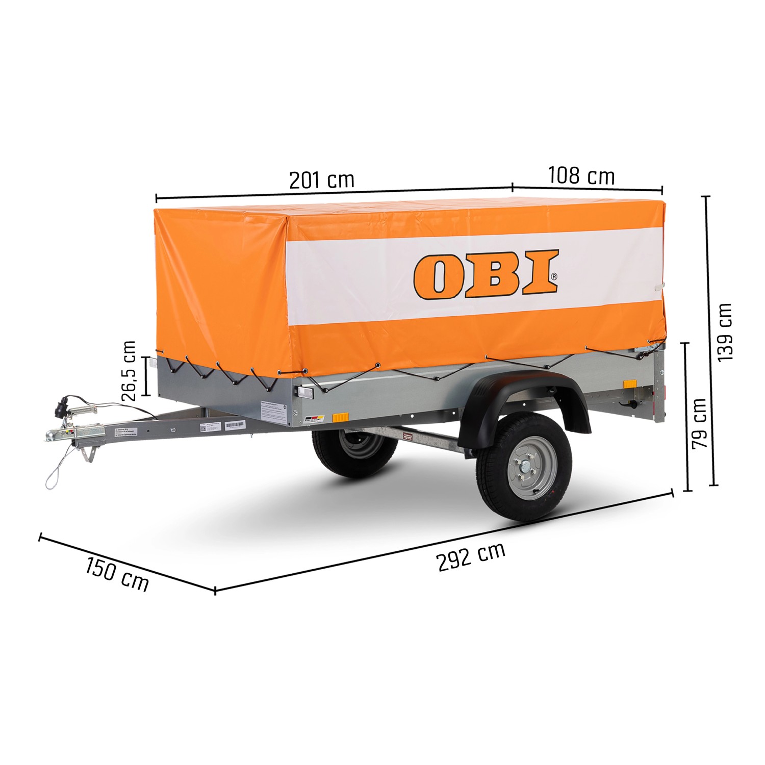 ⭐⭐ Anhänger STEMA MT 0751 mit Plane Hochplane 750 kg shops zGG ⭐⭐