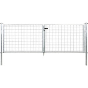 Doppeltor, feuerverzinkt, 100x300 cm, für Maschendraht- & Fix-Clip Pro-Zaun, inkl. Pfosten.