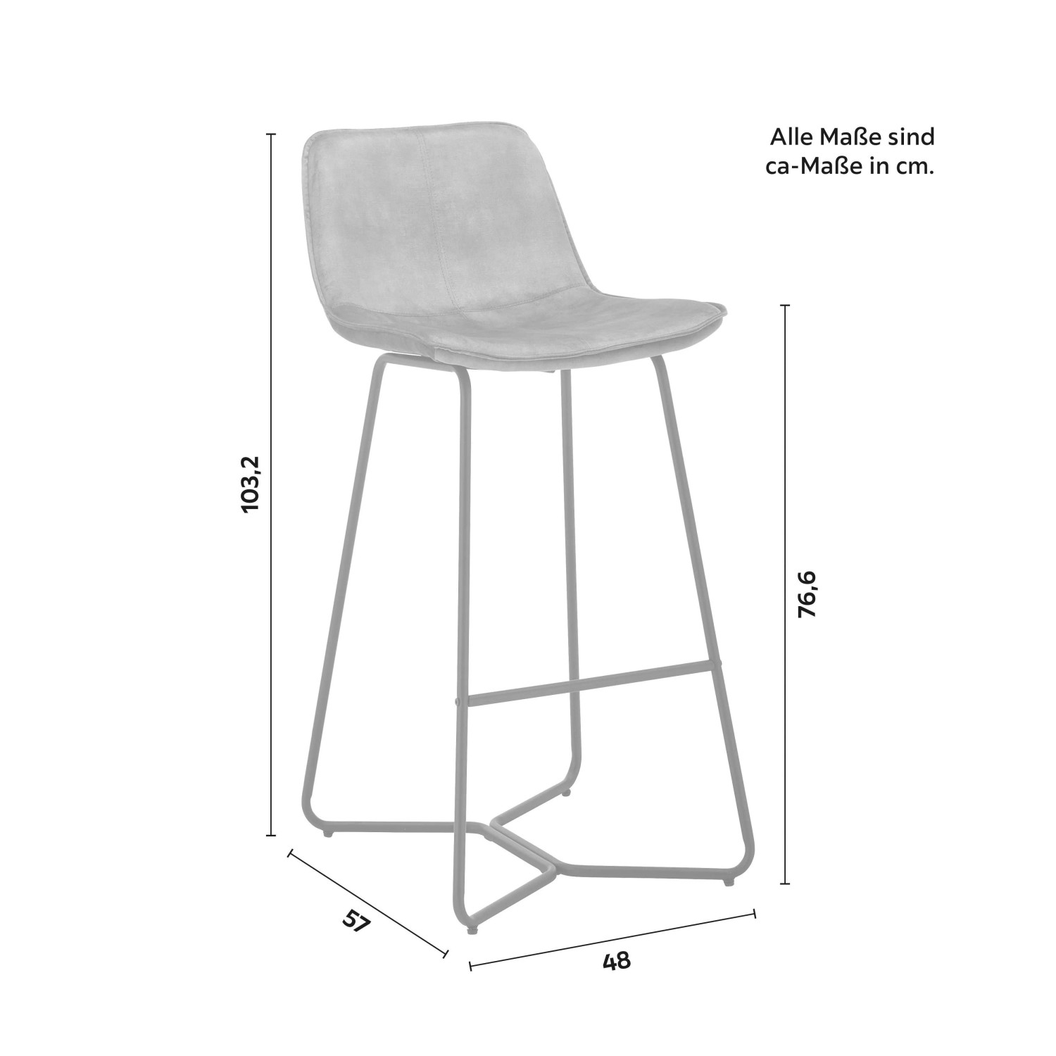 Bessagi Home Barhocker Nery Blau Samt Gepolstert_8