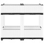 Weißes furnicato Hochbeet (80x40x71 cm) aus Polypropylen mit Rattan-Optik.