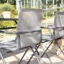 Acamp Gartenmöbel-Set Alpha: 4 Stapelsessel, 1 Glastisch in Anthrazit-Cemento. Wetterfest und modern.